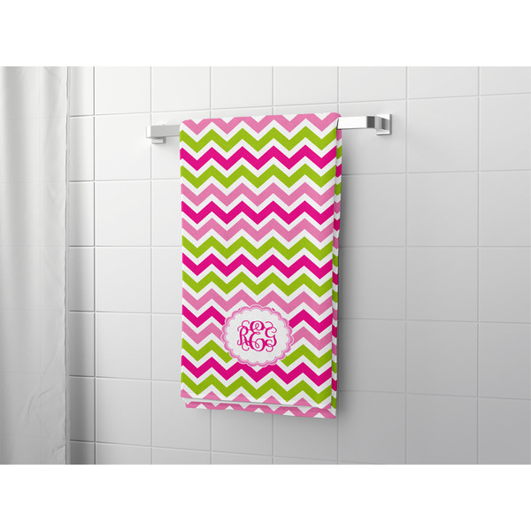 Pink & Green Chevron Bath Towel - LIFESTYLE