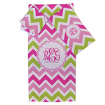 Pink & Green Chevron Bath Towel Set - 3 Pcs (Personalized)
