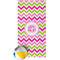 Pink & Green Chevron Beach Towel (Personalized)