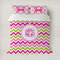 Pink & Green Chevron Duvet Cover (Personalized)