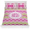 Pink & Green Chevron Comforters (Personalized)
