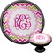 Pink & Green Chevron Cabinet Knob (Black) (Personalized)