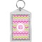Pink & Green Chevron Bling Keychain (Personalized)