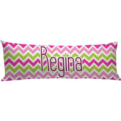 Pink & Green Chevron Body Pillow Case (Personalized)