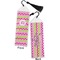 Pink & Green Chevron Bookmark with tassel - Front and Back