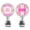 Pink & Green Chevron Bottle Stopper - Front and Back