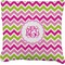 Pink & Green Chevron Faux-Linen Throw Pillow 26" (Personalized)