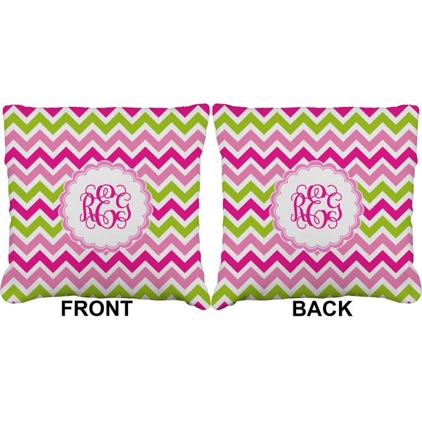 Pink & Green Chevron Burlap Pillow Approval