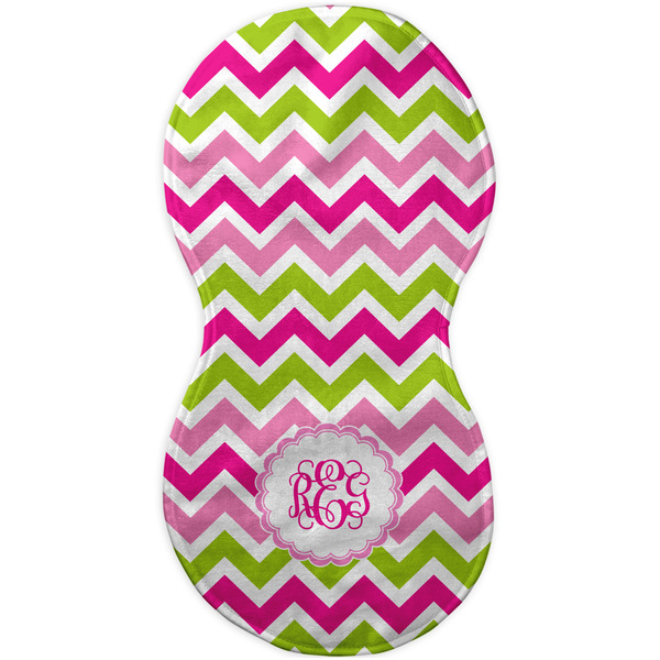 Pink & Green Chevron Burp Peanut Shaped Flat