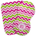 Pink & Green Chevron Burp Cloth (Personalized)