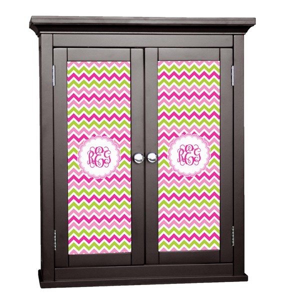 Custom Pink & Green Chevron Cabinet Decal - Custom Size (Personalized)