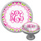 Pink & Green Chevron Cabinet Knob (Silver) (Personalized)