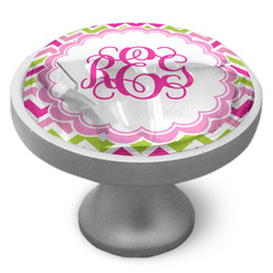 Pink & Green Chevron Cabinet Knob (Personalized)