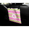Pink & Green Chevron Car Bag - In Use