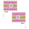 Pink & Green Chevron Car Flag - 11" x 8" - Front & Back View