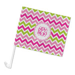 Pink & Green Chevron Car Flag (Personalized)