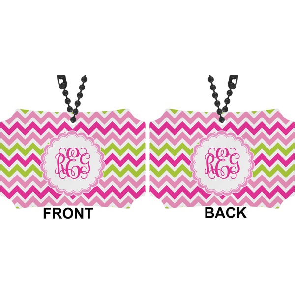 Pink & Green Chevron Car Ornament - Berlin (Approval)