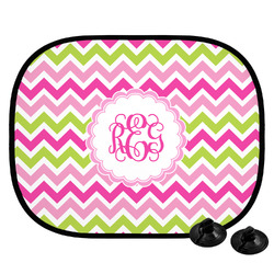 Pink & Green Chevron Car Side Window Sun Shade (Personalized)