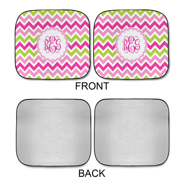 Pink & Green Chevron Car Sun Shades - APPROVAL