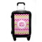 Pink & Green Chevron Carry On Hard Shell Suitcase - Front