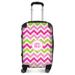 Pink & Green Chevron Suitcase - 20" Carry On (Personalized)