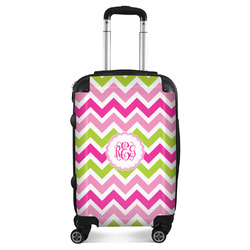 Pink & Green Chevron Suitcase (Personalized)