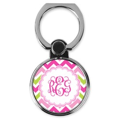 Pink & Green Chevron Cell Phone Ring Stand & Holder (Personalized)