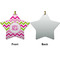 Pink & Green Chevron Ceramic Flat Ornament - Star Front & Back (APPROVAL)