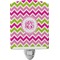Pink & Green Chevron Ceramic Night Light (Personalized)