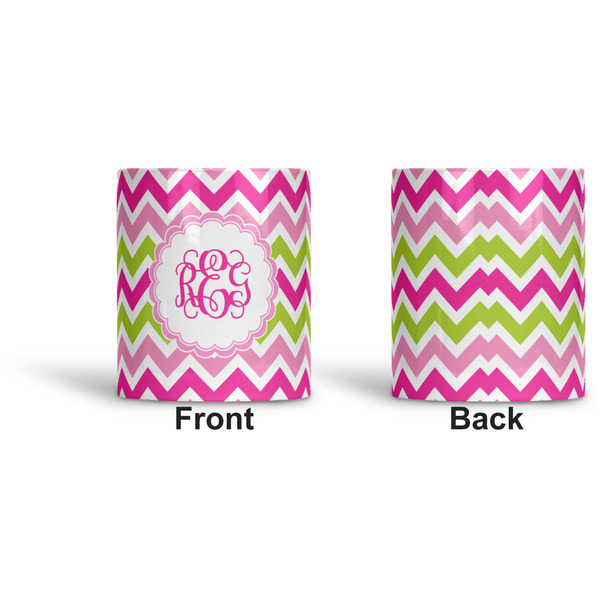 Pink & Green Chevron Ceramic Pen Holder - Apvl