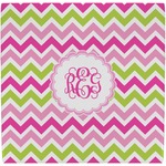 Pink & Green Chevron Ceramic Tile Hot Pad (Personalized)