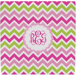 Pink & Green Chevron Ceramic Tile Hot Pad (Personalized)