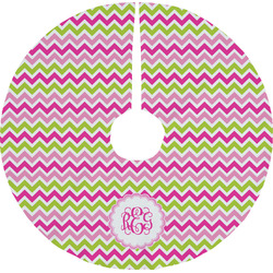 Pink & Green Chevron Tree Skirt (Personalized)