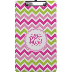 Pink & Green Chevron Clipboard (Legal Size) (Personalized)