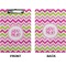 Pink & Green Chevron Clipboard (Letter) (Front + Back)