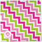 Pink & Green Chevron Cloth Napkins - Personalized Dinner (Full Open)