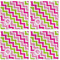 Pink & Green Chevron Cloth Napkins - Personalized Lunch (APPROVAL) Set of 4