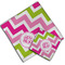 Pink & Green Chevron Cloth Napkins - Personalized Lunch & Dinner (PARENT MAIN)