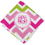 Pink & Green Chevron Cloth Napkin w/ Monogram
