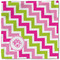 Pink & Green Chevron Cloth Napkins - Personalized Lunch (Single Full Open)