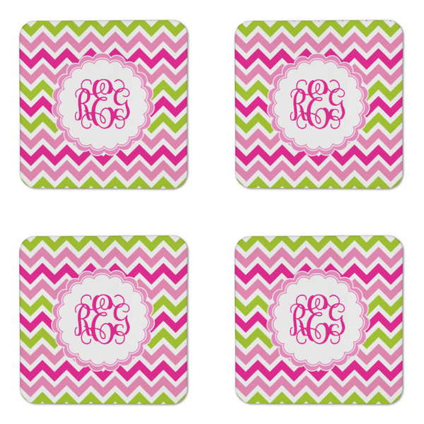 Pink & Green Chevron Coaster Set - APPROVAL