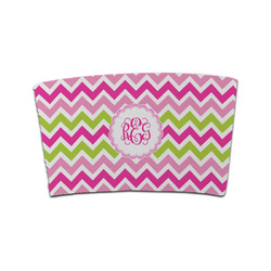 Pink & Green Chevron Coffee Cup Sleeve (Personalized)