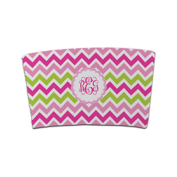 Custom Pink & Green Chevron Coffee Cup Sleeve (Personalized)