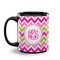 Pink & Green Chevron Coffee Mug - 11 oz - Black