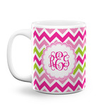 Pink & Green Chevron Coffee Mug (Personalized)