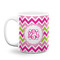Pink & Green Chevron Coffee Mug - 11 oz - White
