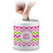 Pink & Green Chevron Coin Bank (Personalized)