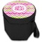 Pink & Green Chevron Collapsible Personalized Cooler & Seat (Closed)