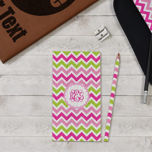 Pink & Green Chevron Colored Pencils - In Context