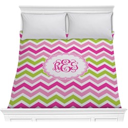 Pink & Green Chevron Comforter - Full / Queen (Personalized)